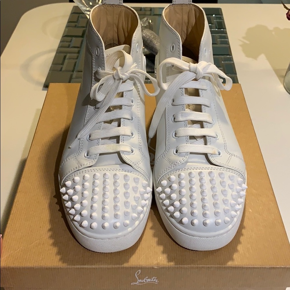 Spiked white Christian Louboutin Size
